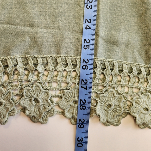 Boho Green Embellished Tank Top Plus Size 1X 2X - Picture 5 of 7